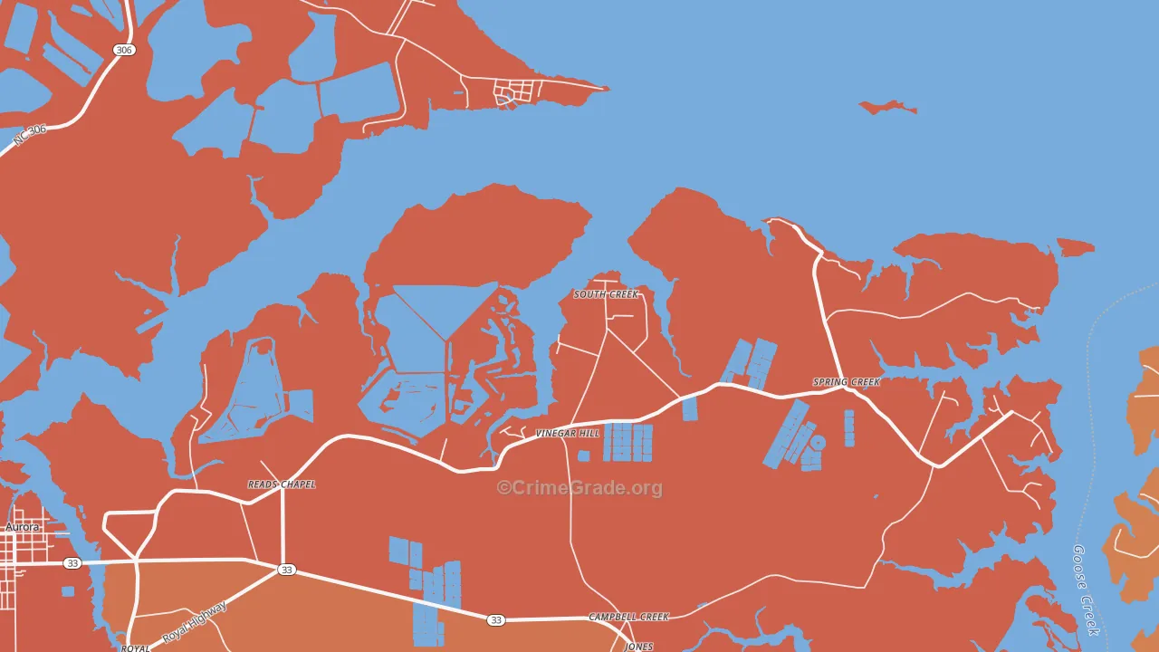 South Creek, NC Map of Murder Rates