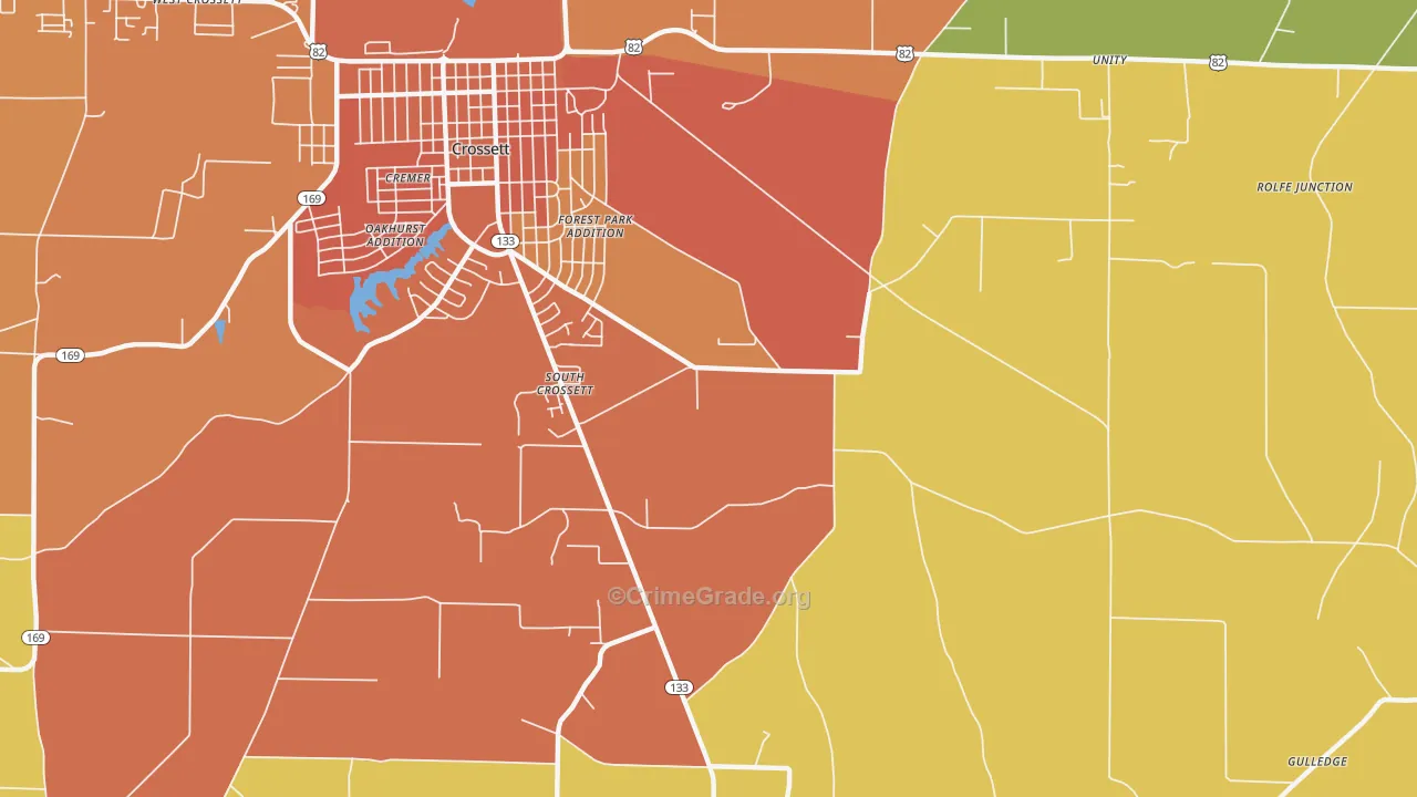 South Crossett, AR Map of Murder Rates