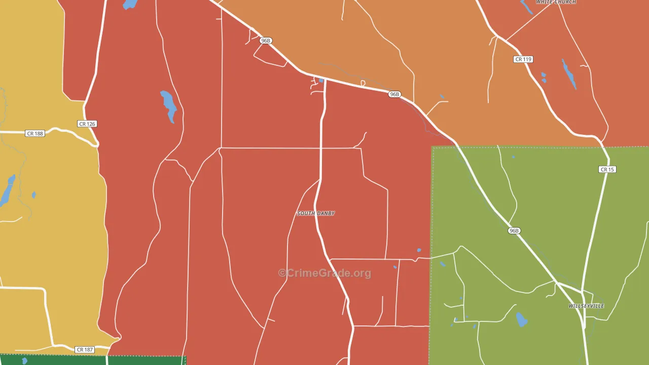 South Danby, NY Map of Murder Rates
