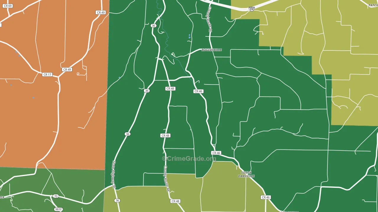 South Dansville, NY Map of Murder Rates