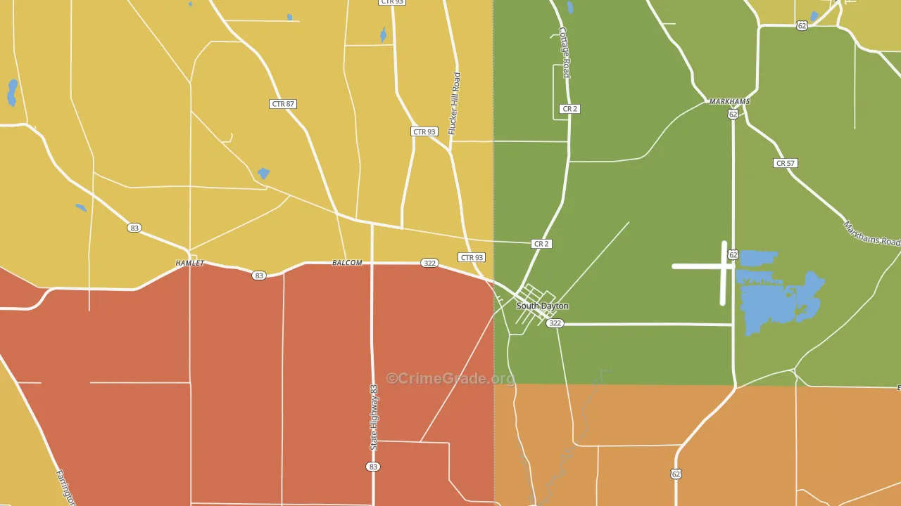 South Dayton, NY Map of Murder Rates