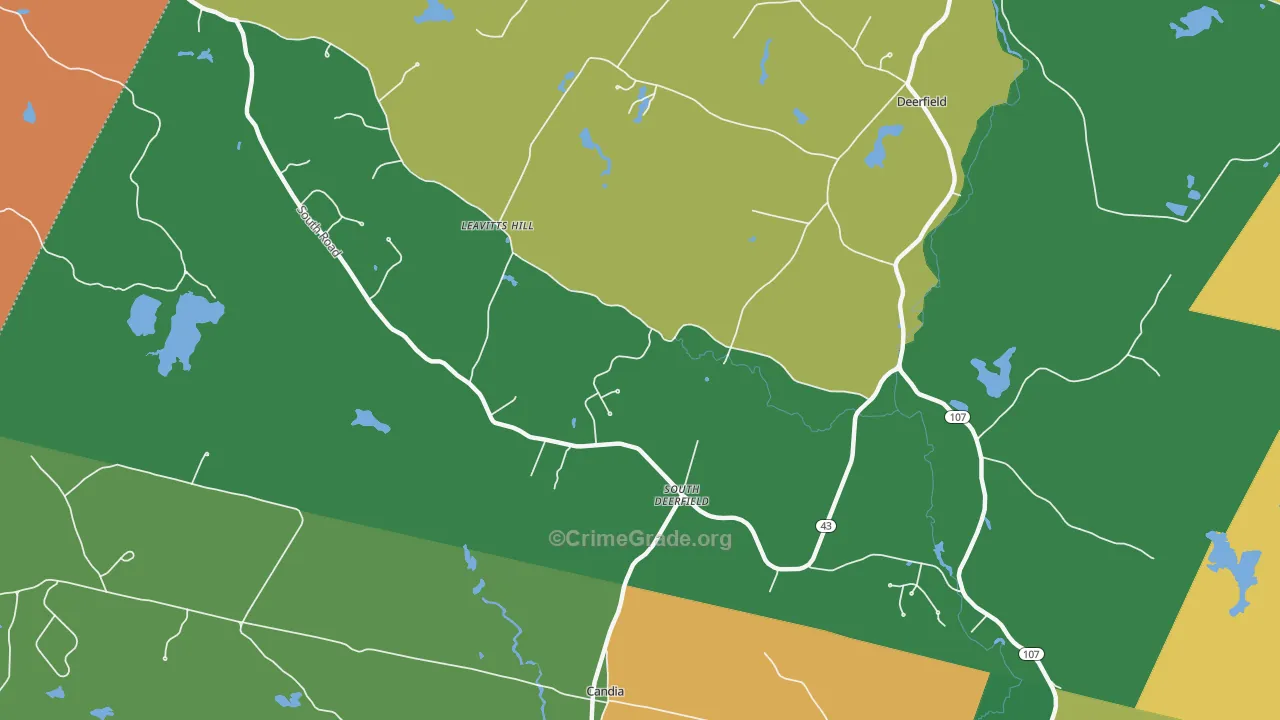 South Deerfield, NH Map of Murder Rates