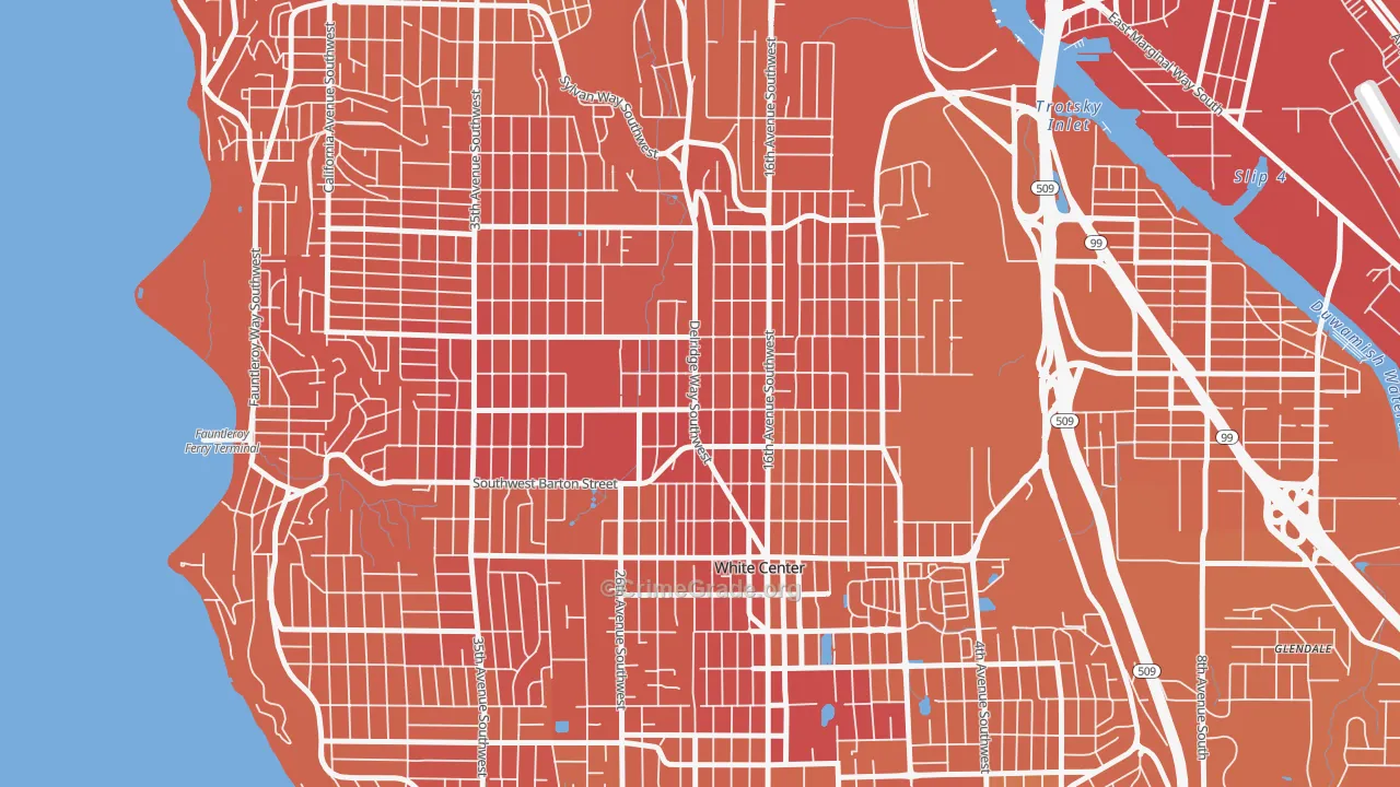 South Delridge, Seattle, WA Map of Murder Rates