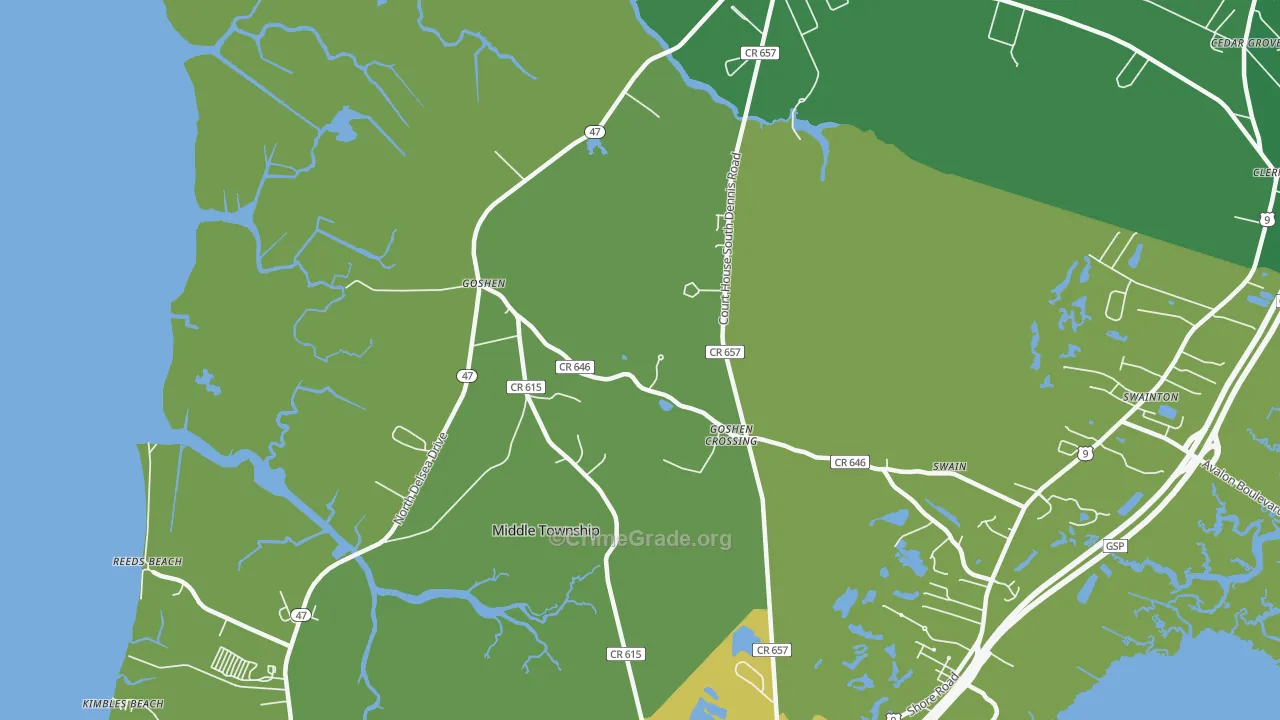 South Dennis, NJ Map of Murder Rates