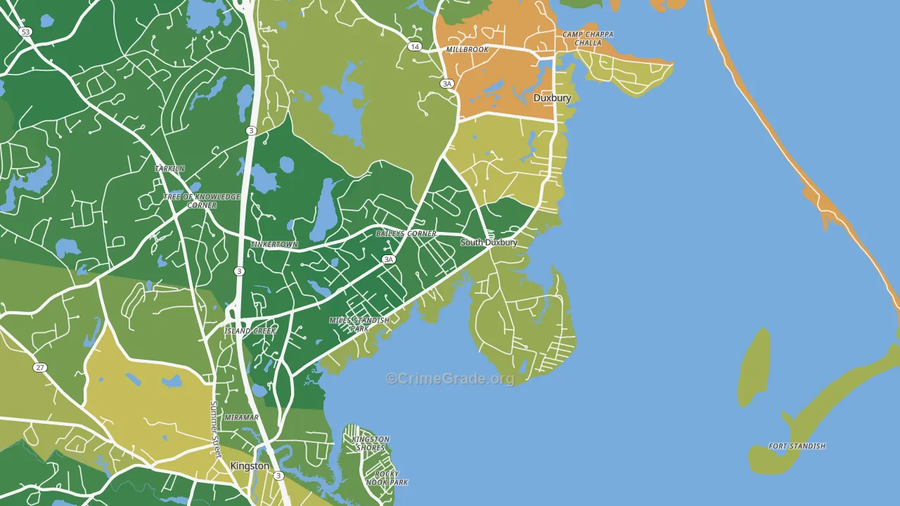 South Duxbury, Duxbury, MA Map of Murder Rates