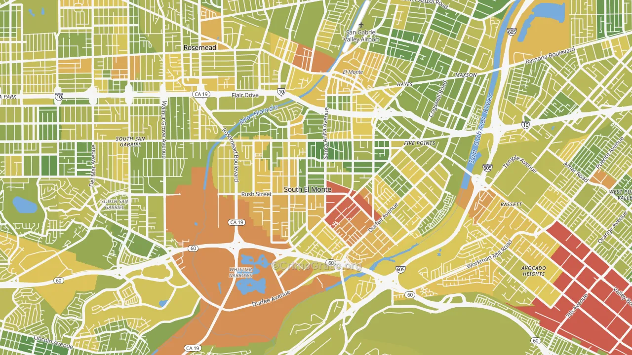South El Monte, CA Map of Murder Rates