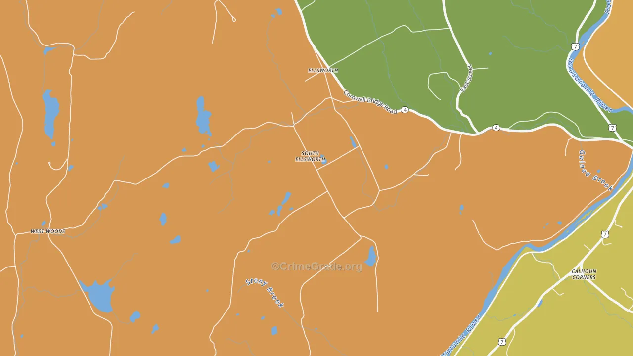 South Ellsworth, CT Map of Murder Rates