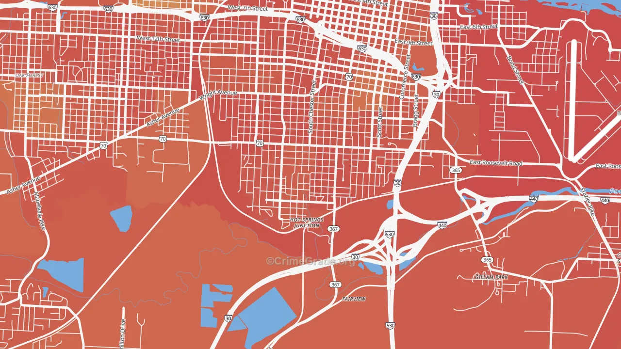 South End, Little Rock, AR Map of Murder Rates
