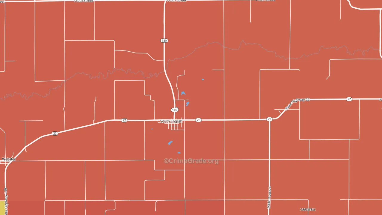 South English, IA Map of Murder Rates