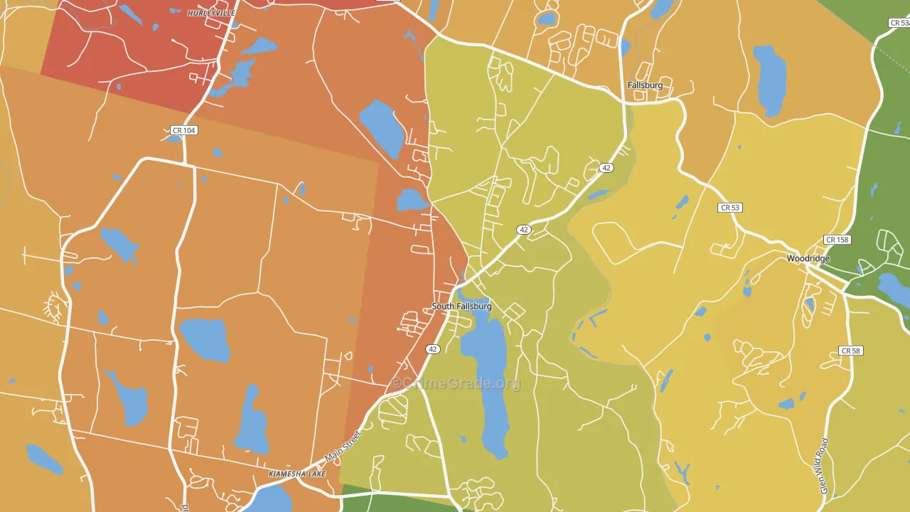 South Fallsburg, NY Map of Murder Rates