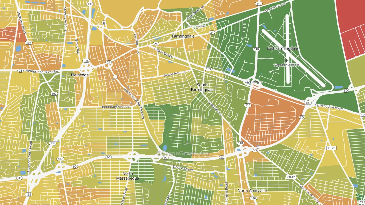 South Farmingdale, NY Map of Murder Rates