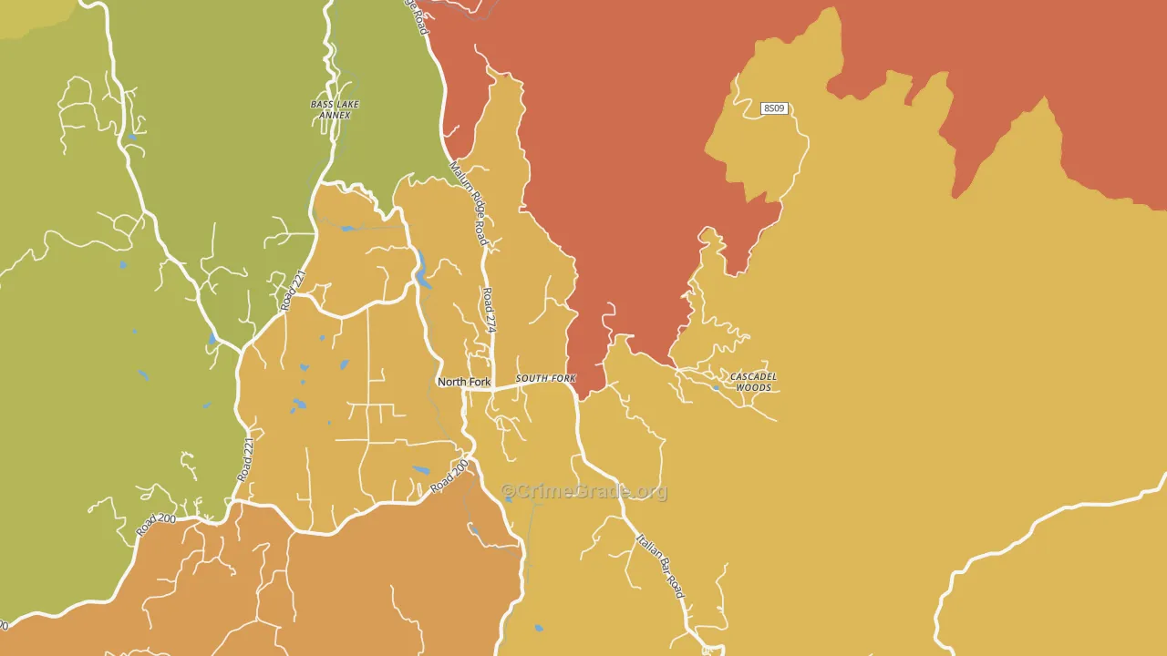 South Fork, CA Map of Murder Rates