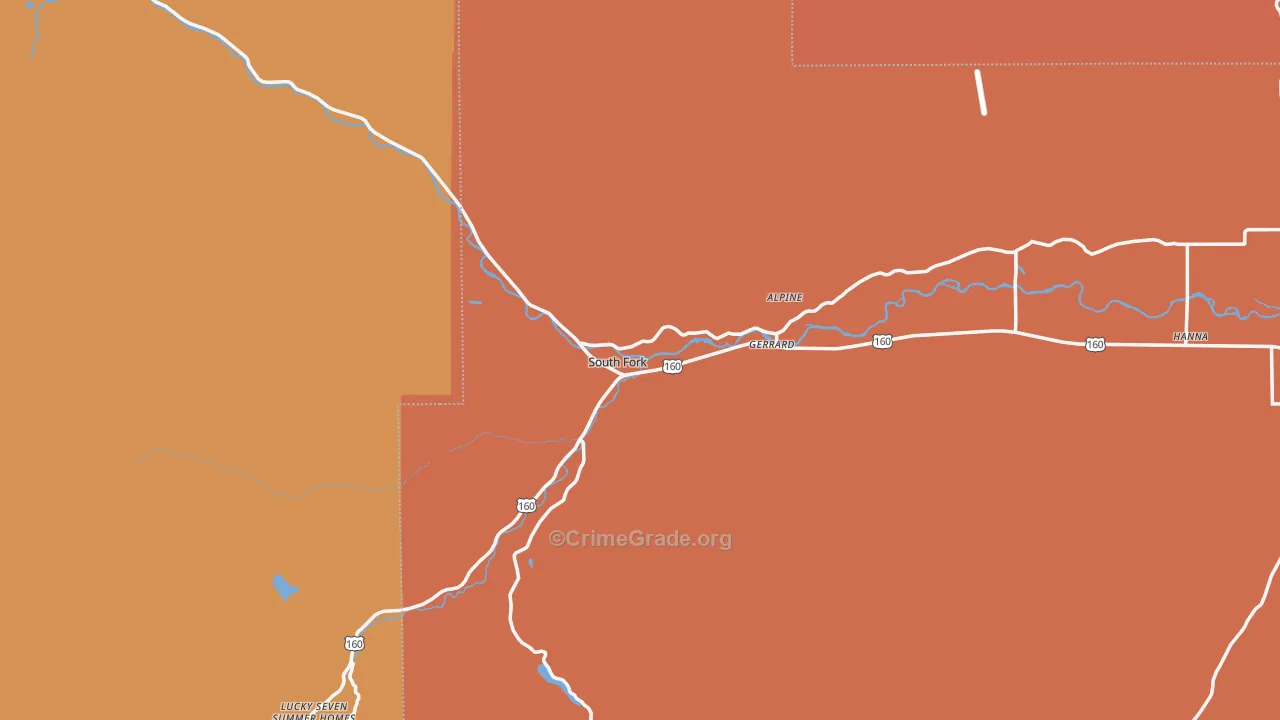 South Fork, CO Map of Murder Rates