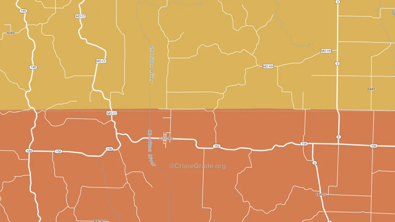 South Gifford, MO Map of Murder Rates
