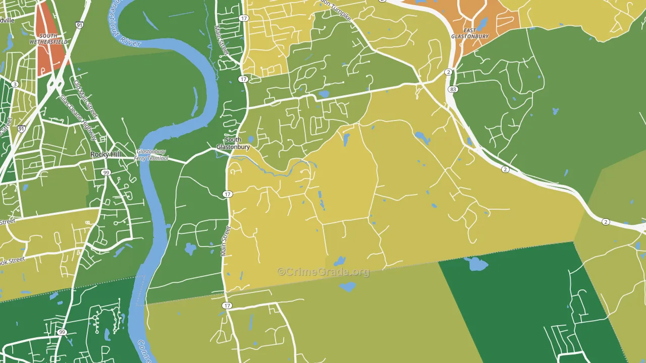 South Glastonbury, CT Map of Murder Rates