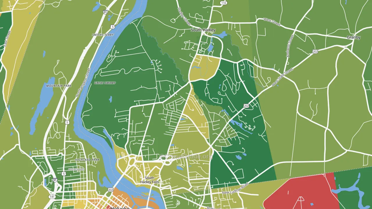 South Hadley, MA Map of Murder Rates