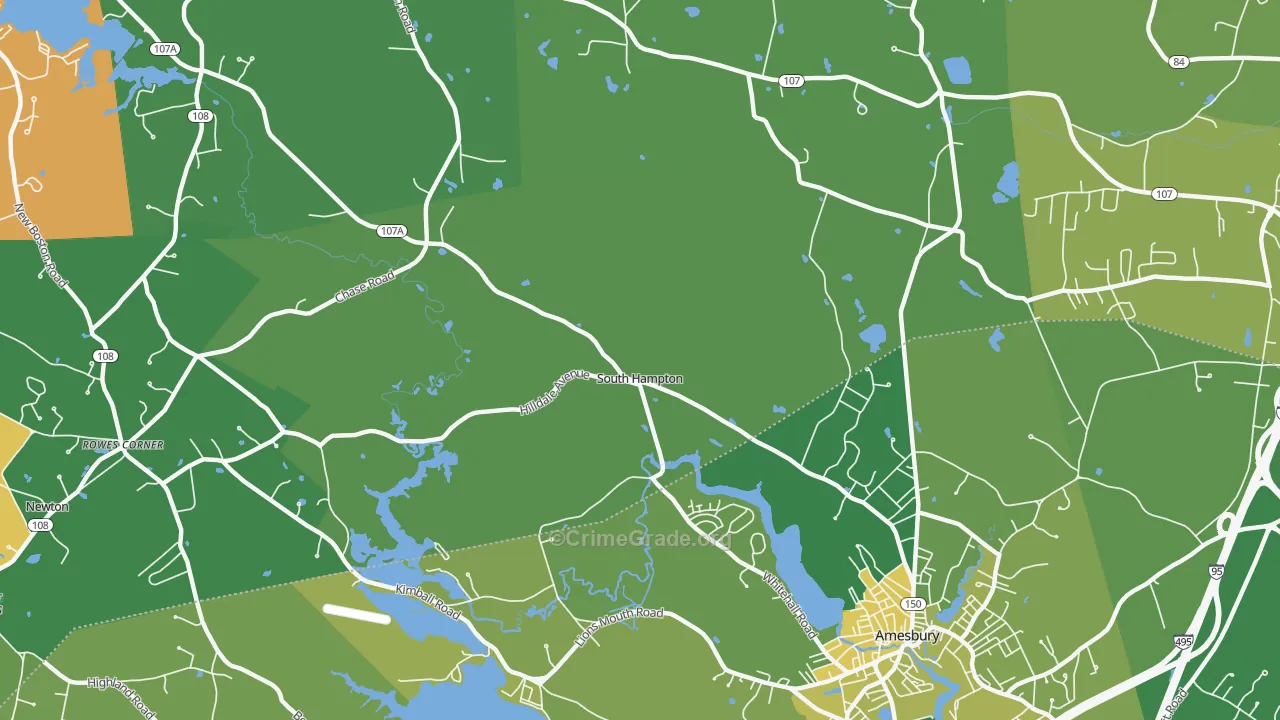 South Hampton, NH Map of Murder Rates