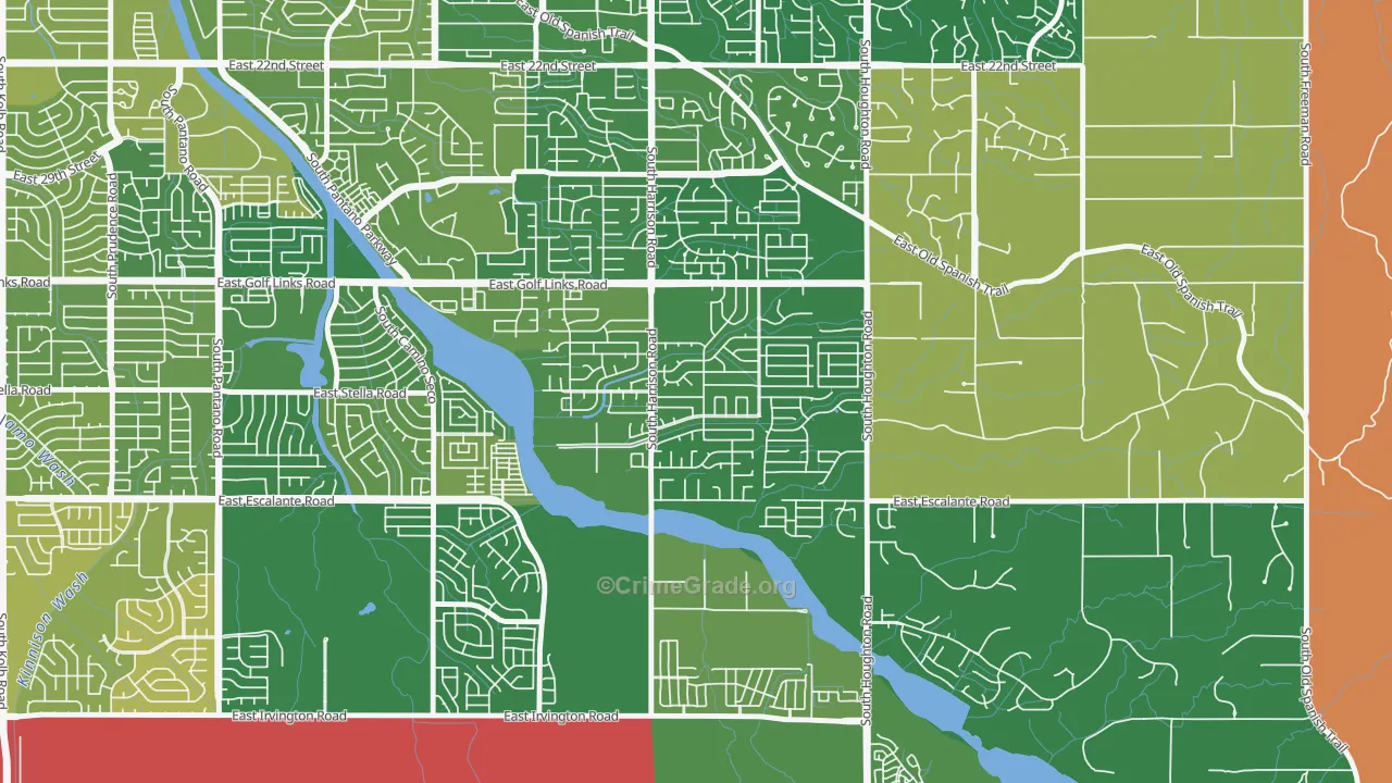 South Harrison, Tucson, AZ Map of Murder Rates