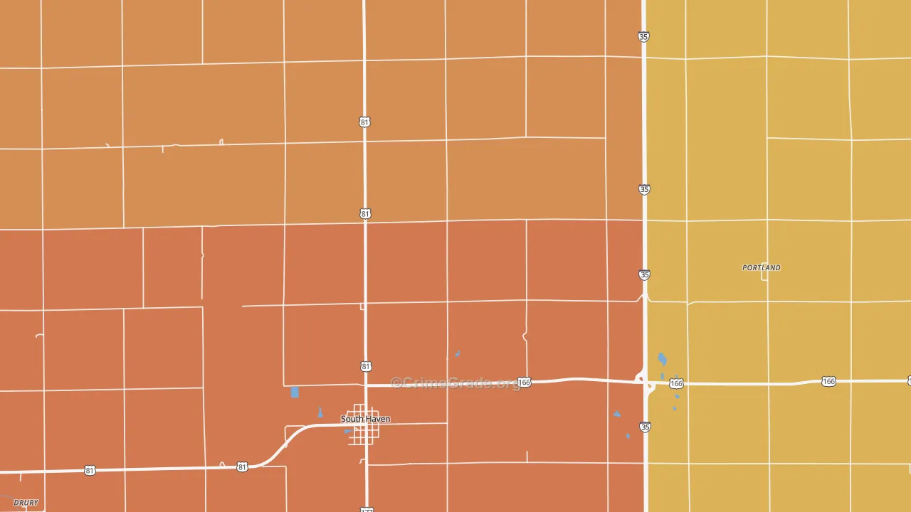 South Haven, KS Map of Murder Rates