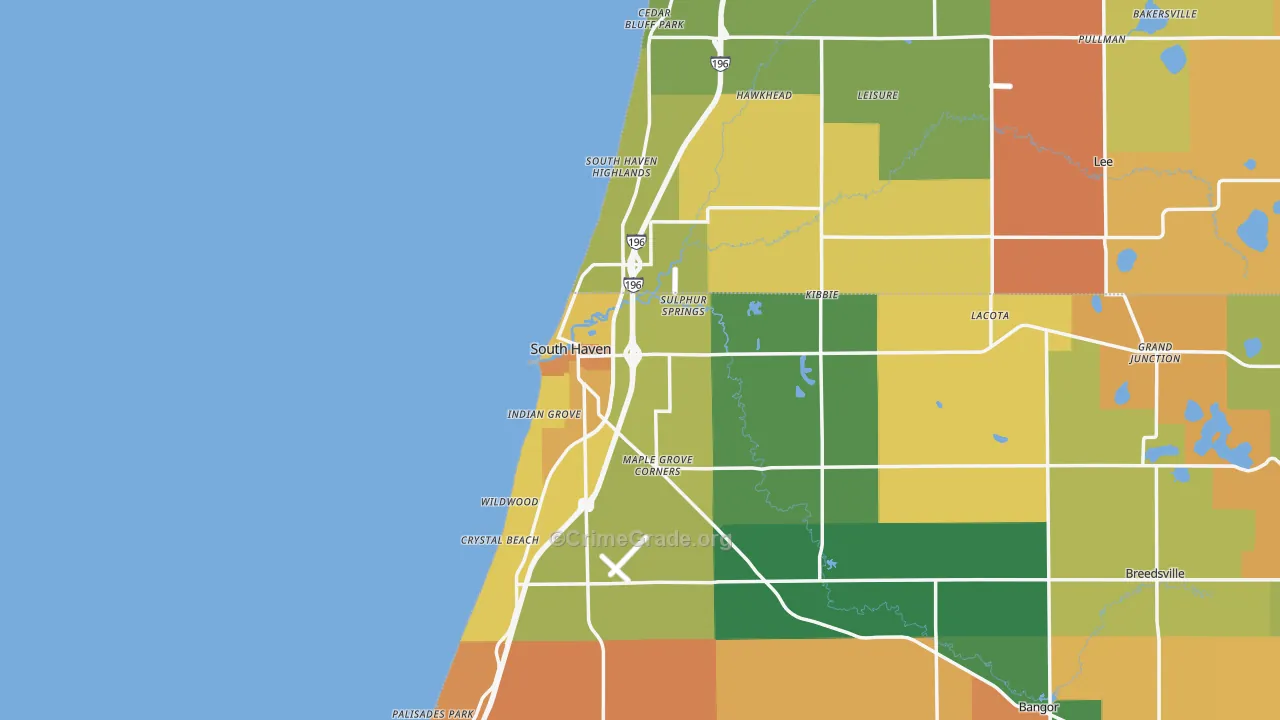 South Haven, MI Map of Murder Rates