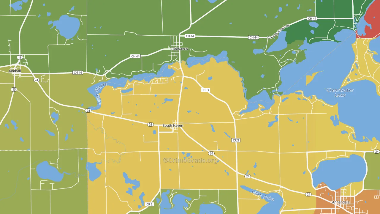 South Haven, MN Map of Murder Rates