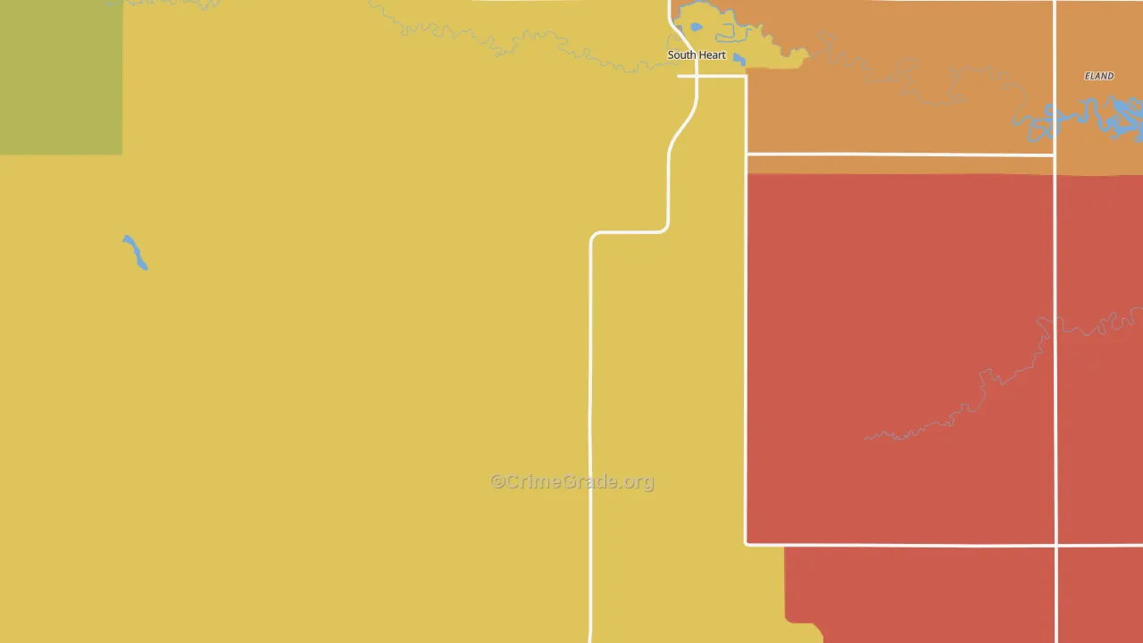 South Heart, ND Map of Murder Rates