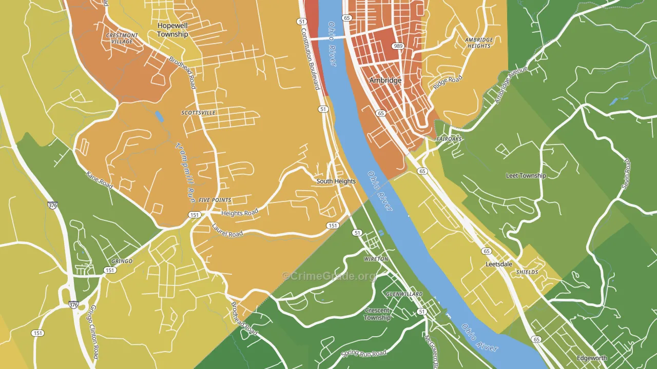 South Heights, PA Map of Murder Rates