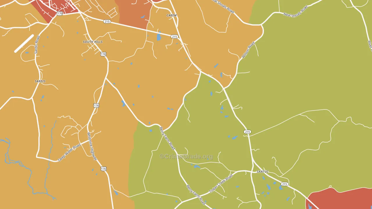South Hills, SC Map of Murder Rates