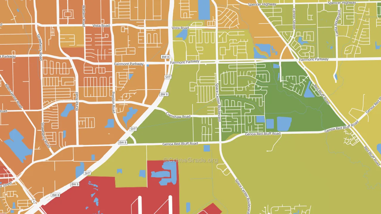 South Houston Gardens, Pasadena, TX Map of Murder Rates