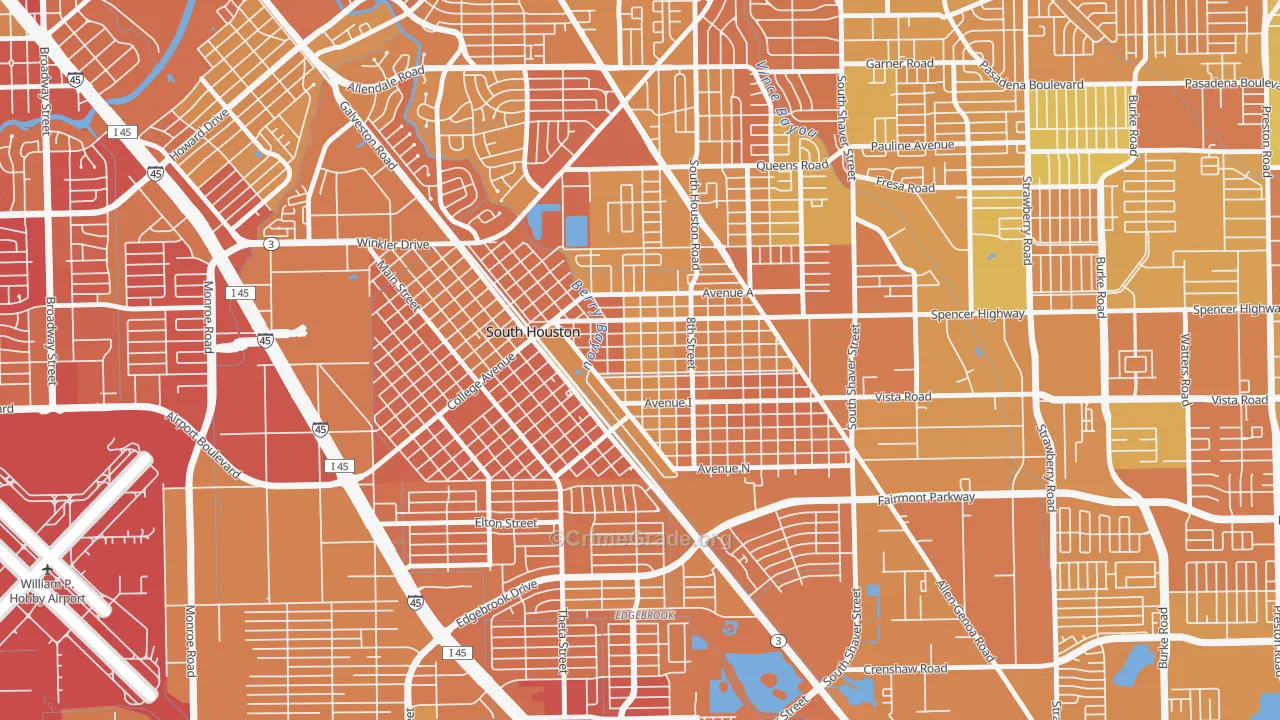 South Houston, TX Map of Murder Rates
