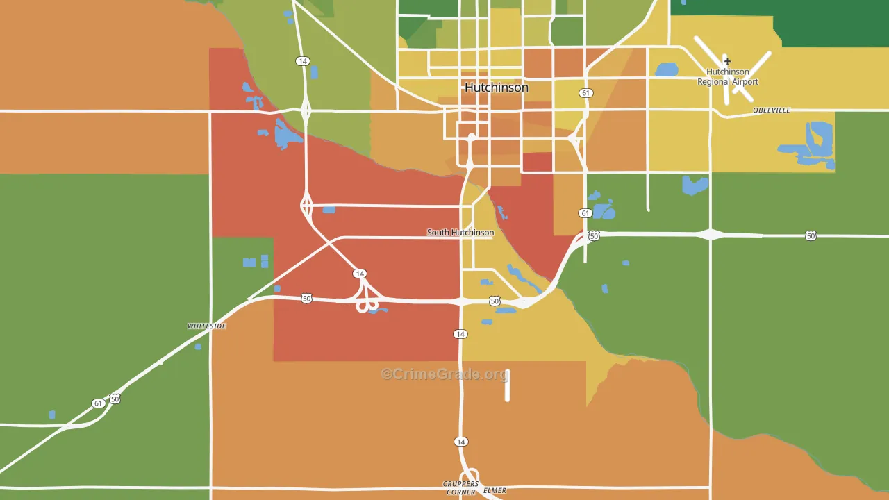 South Hutchinson, KS Map of Murder Rates
