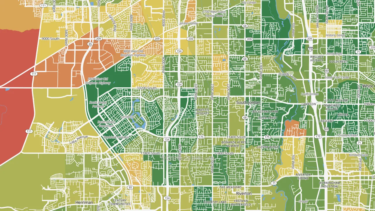 South Jordan, UT Map of Murder Rates
