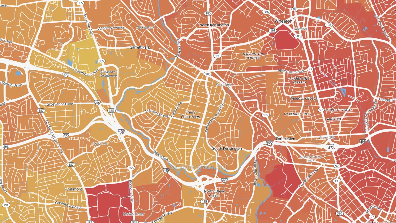 South Kensington, MD Map of Murder Rates