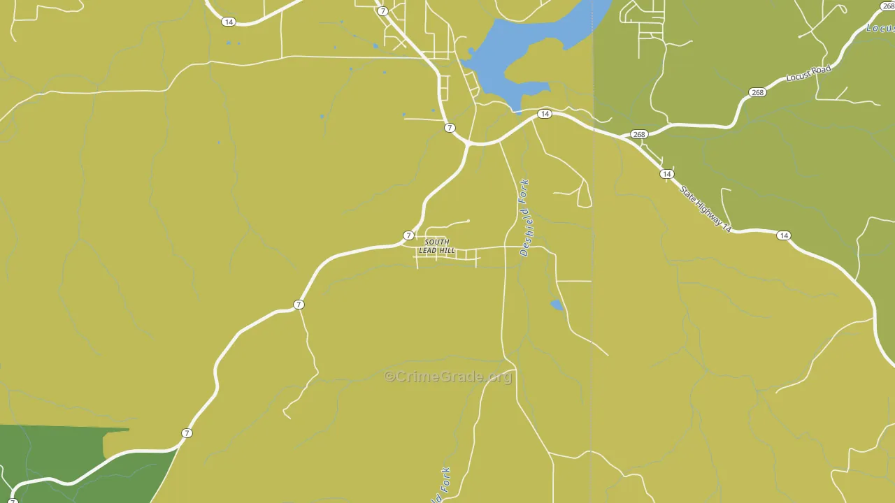 South Lead Hill, AR Map of Murder Rates