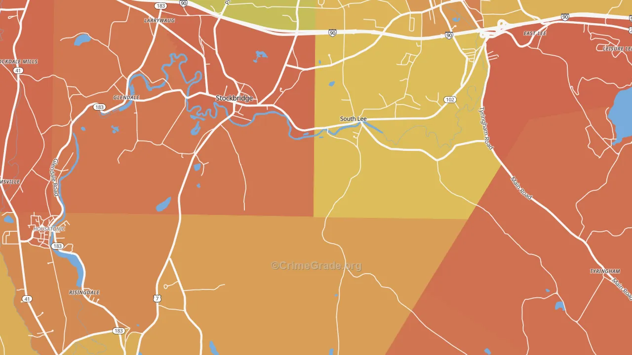 South Lee, MA Map of Murder Rates