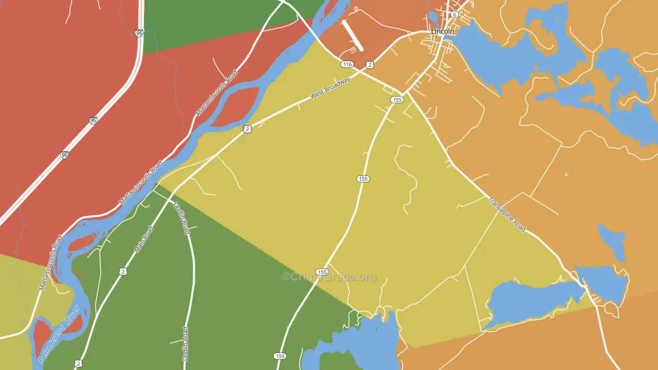 South Lincoln, ME Map of Murder Rates