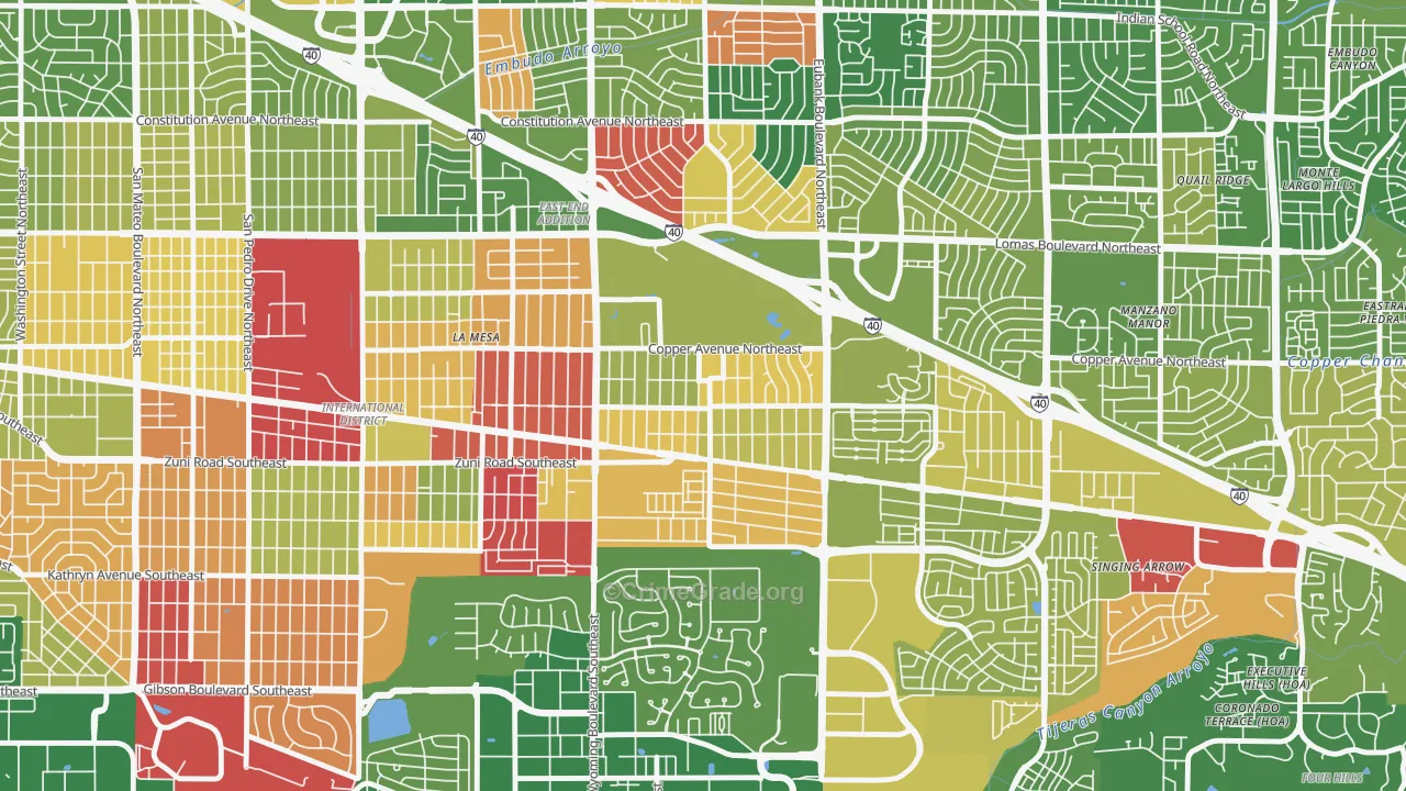 South Los Altos, Albuquerque, NM Map of Murder Rates