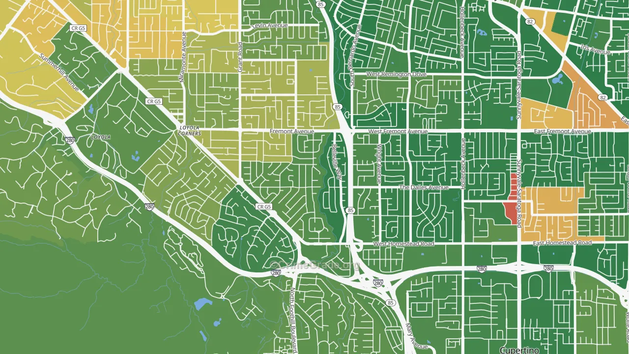 South Los Altos, Los Altos, CA Map of Murder Rates
