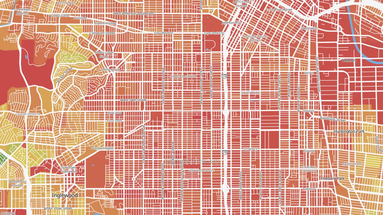 South Los Angeles, Los Angeles, CA Map of Murder Rates