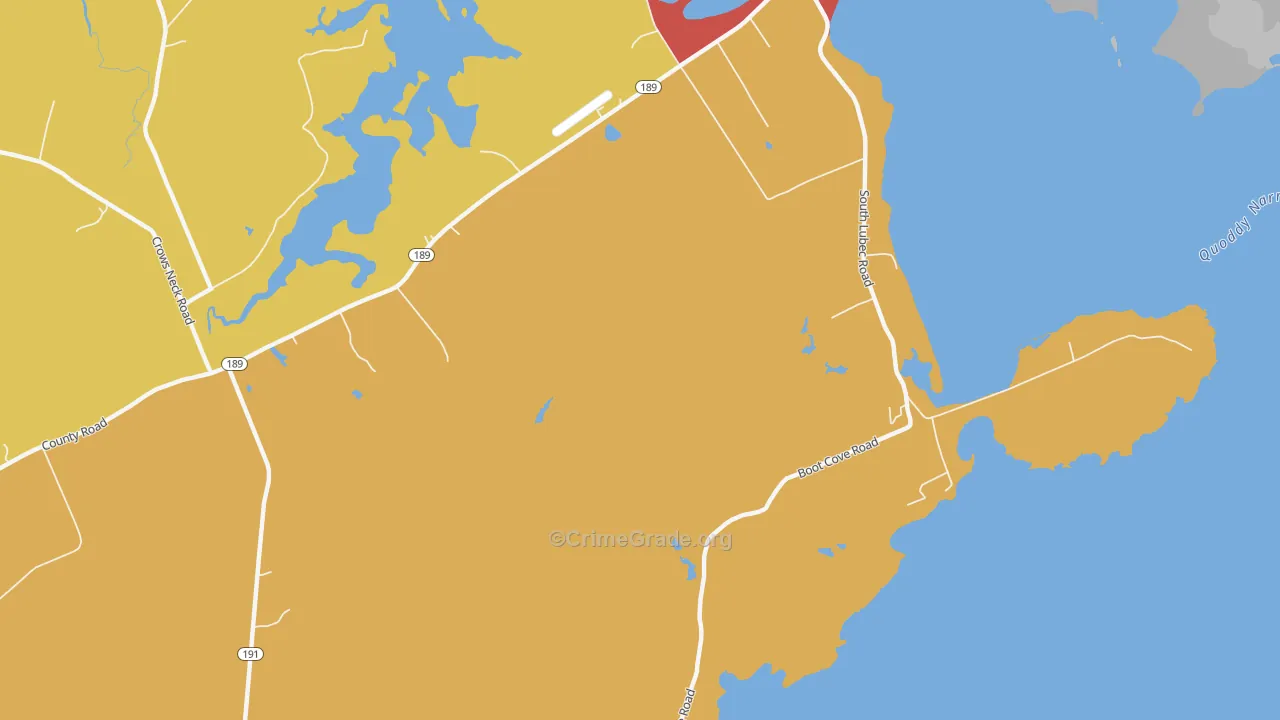 South Lubec, ME Map of Murder Rates