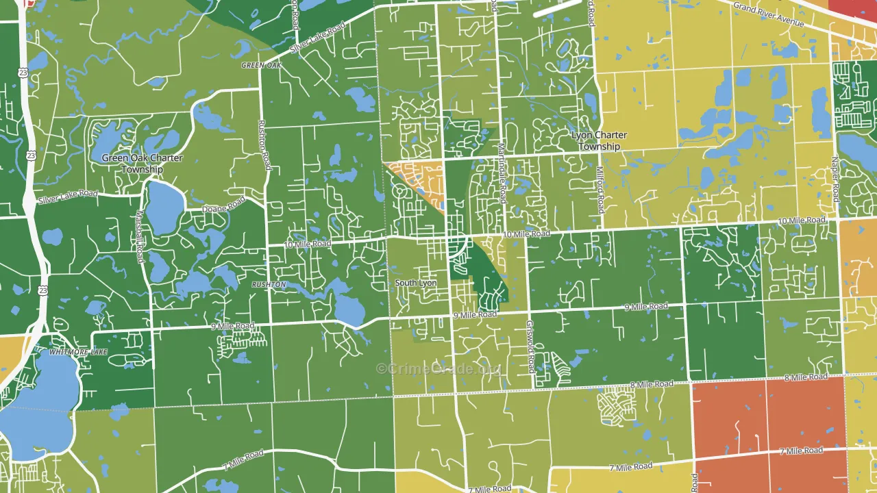 South Lyon, MI Map of Murder Rates