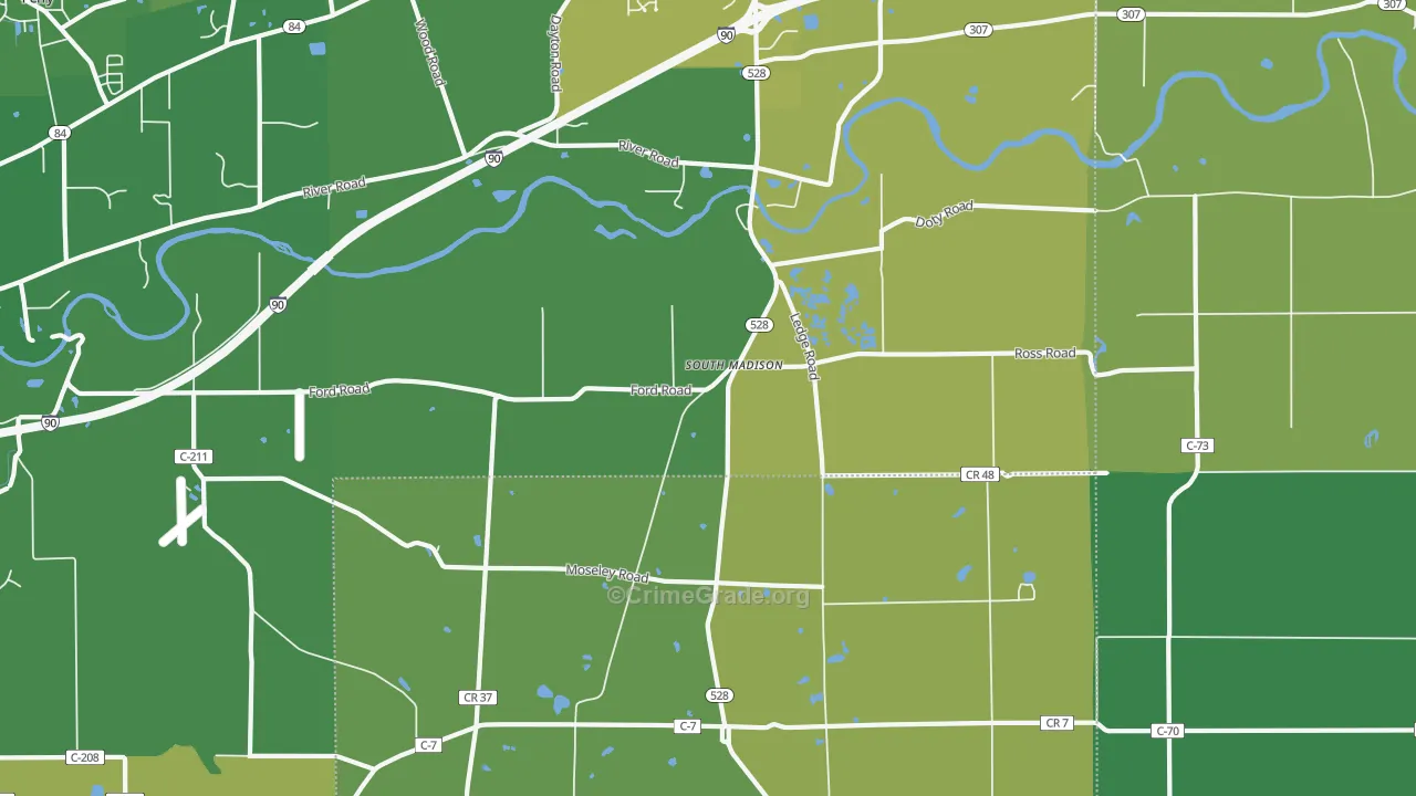 South Madison, OH Map of Murder Rates