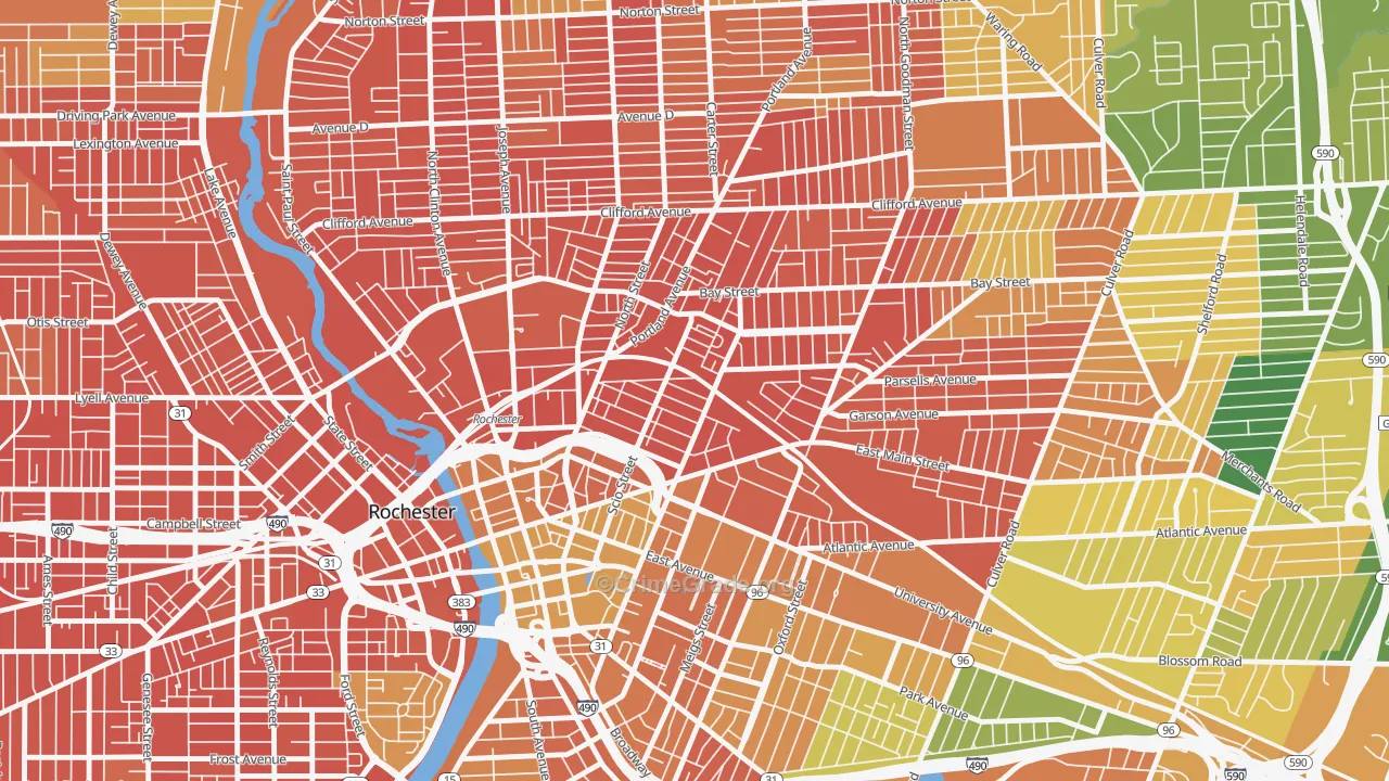 South Marketview Heights, Rochester, NY Map of Murder Rates