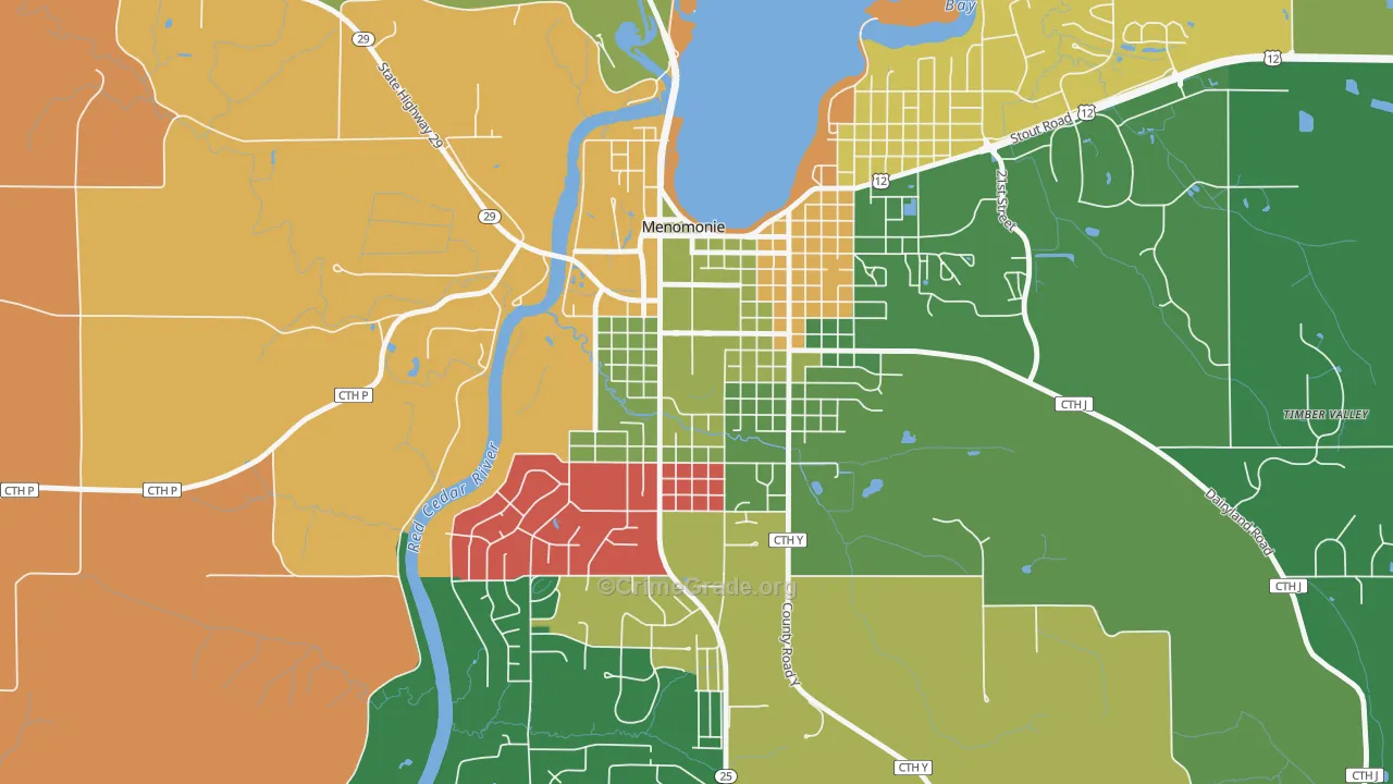 South Menomonie, Menomonie, WI Map of Murder Rates