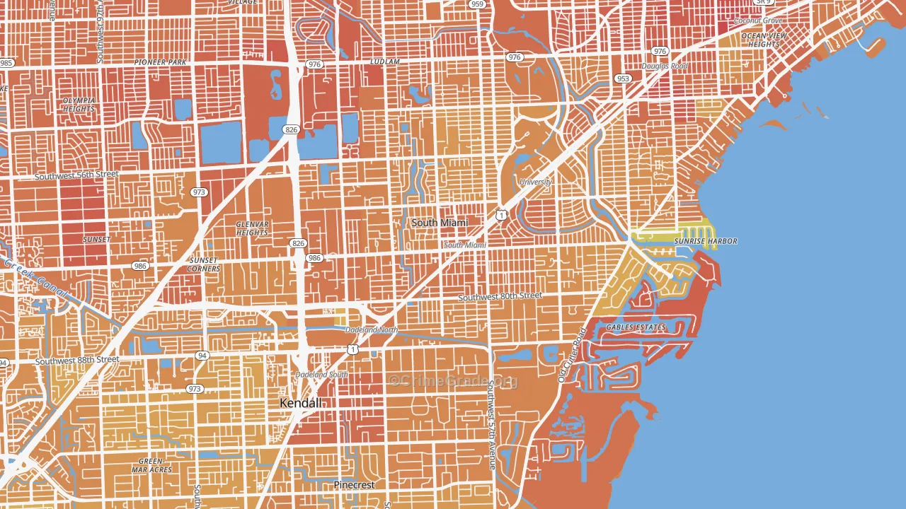 South Miami, FL Map of Murder Rates