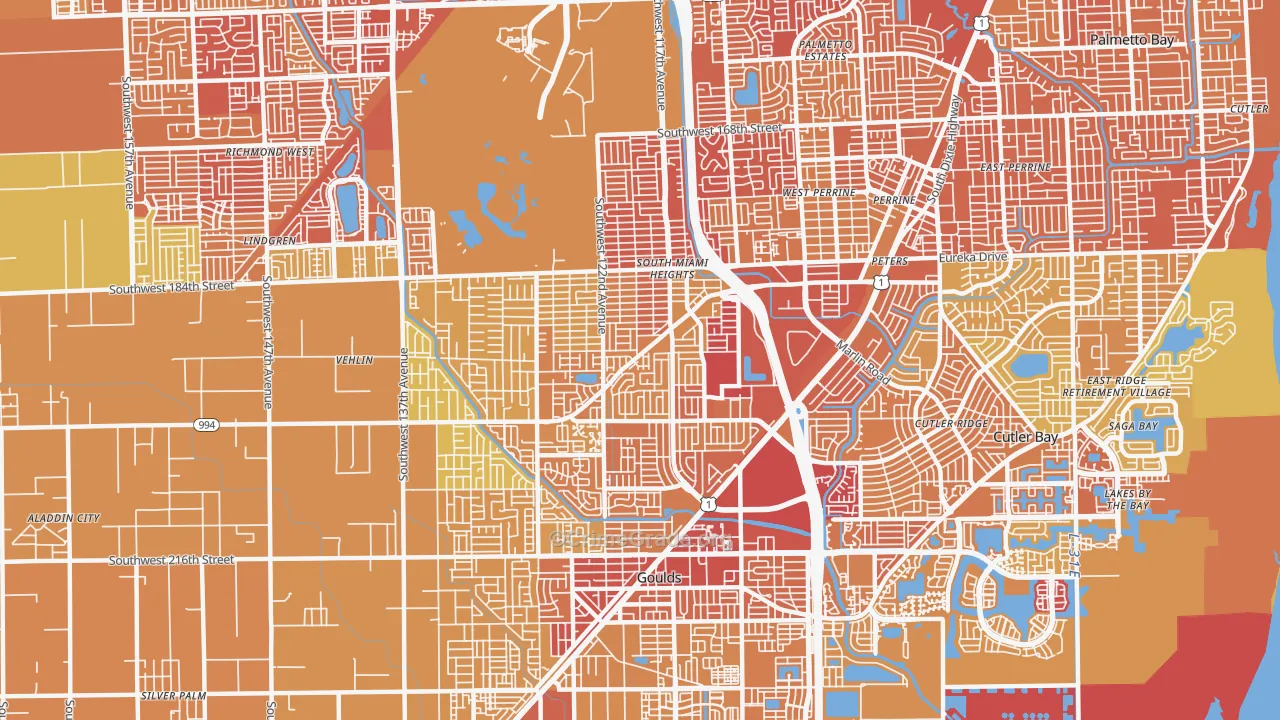 South Miami Heights, FL Map of Murder Rates