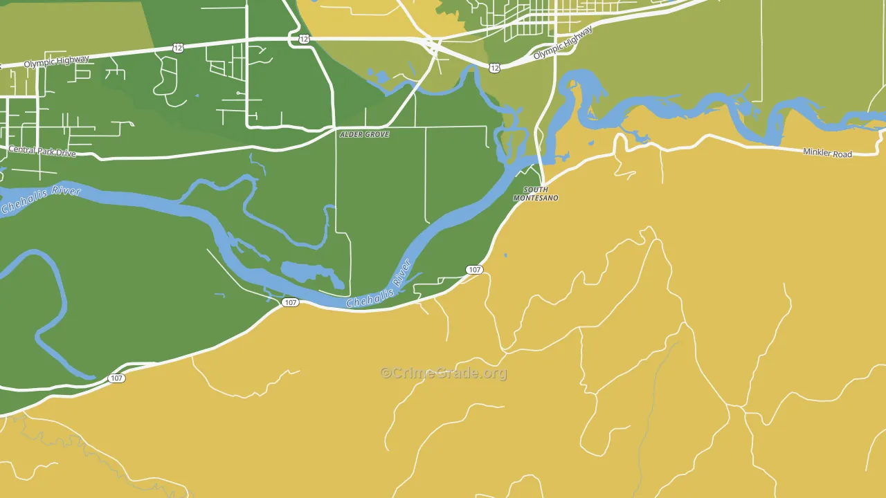 South Montesano, WA Map of Murder Rates