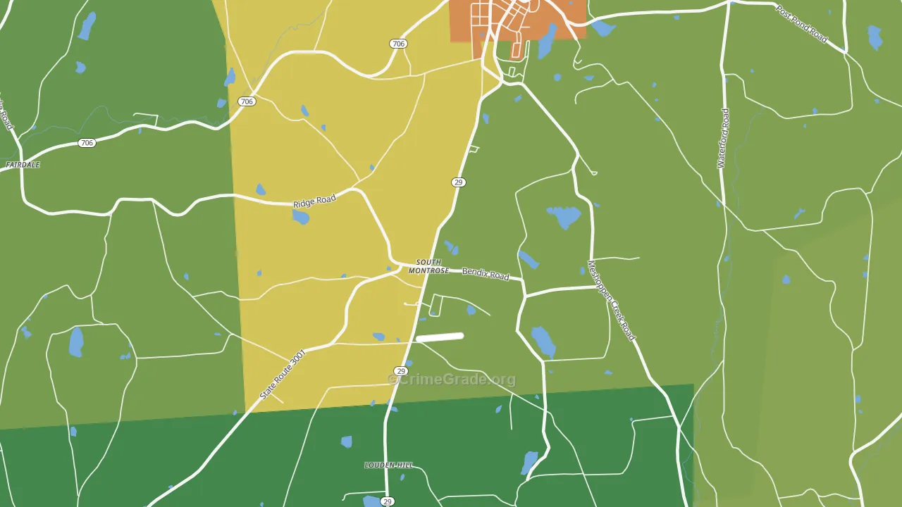 South Montrose, PA Map of Murder Rates