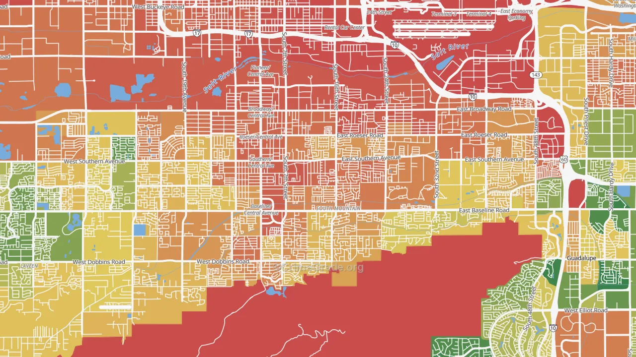 South Mountain, Phoenix, AZ Map of Murder Rates