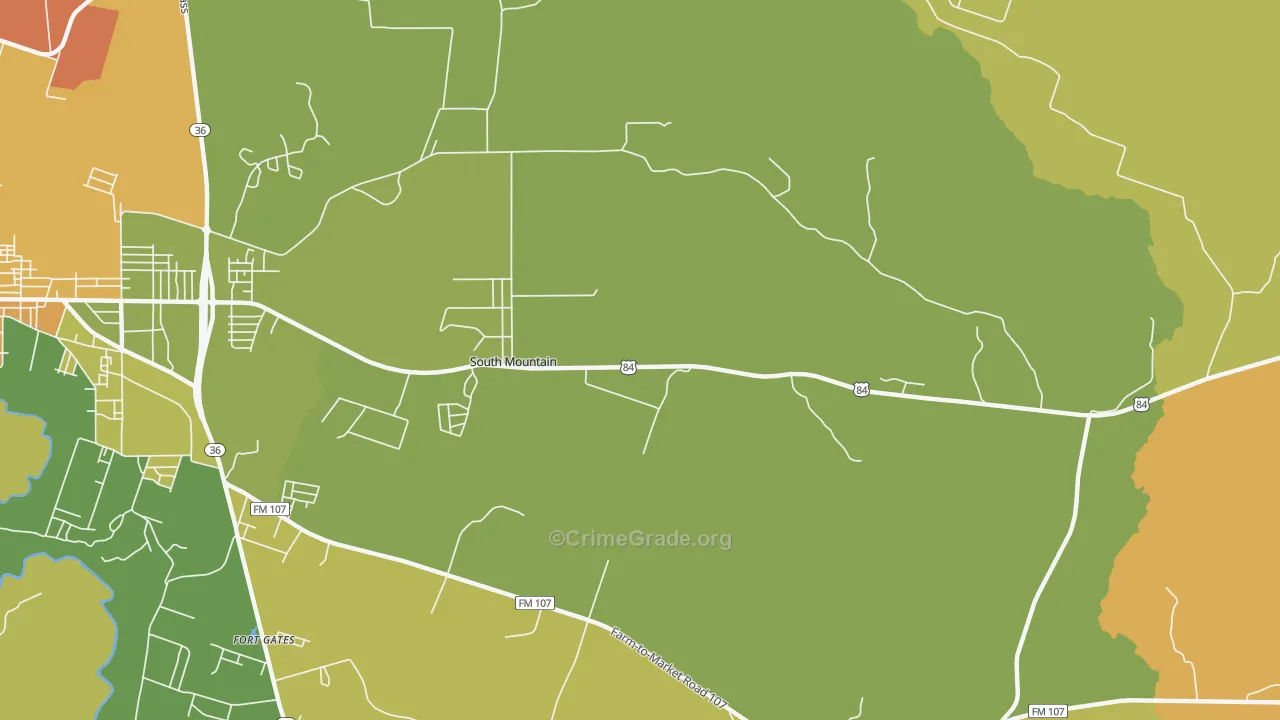 South Mountain, TX Map of Murder Rates